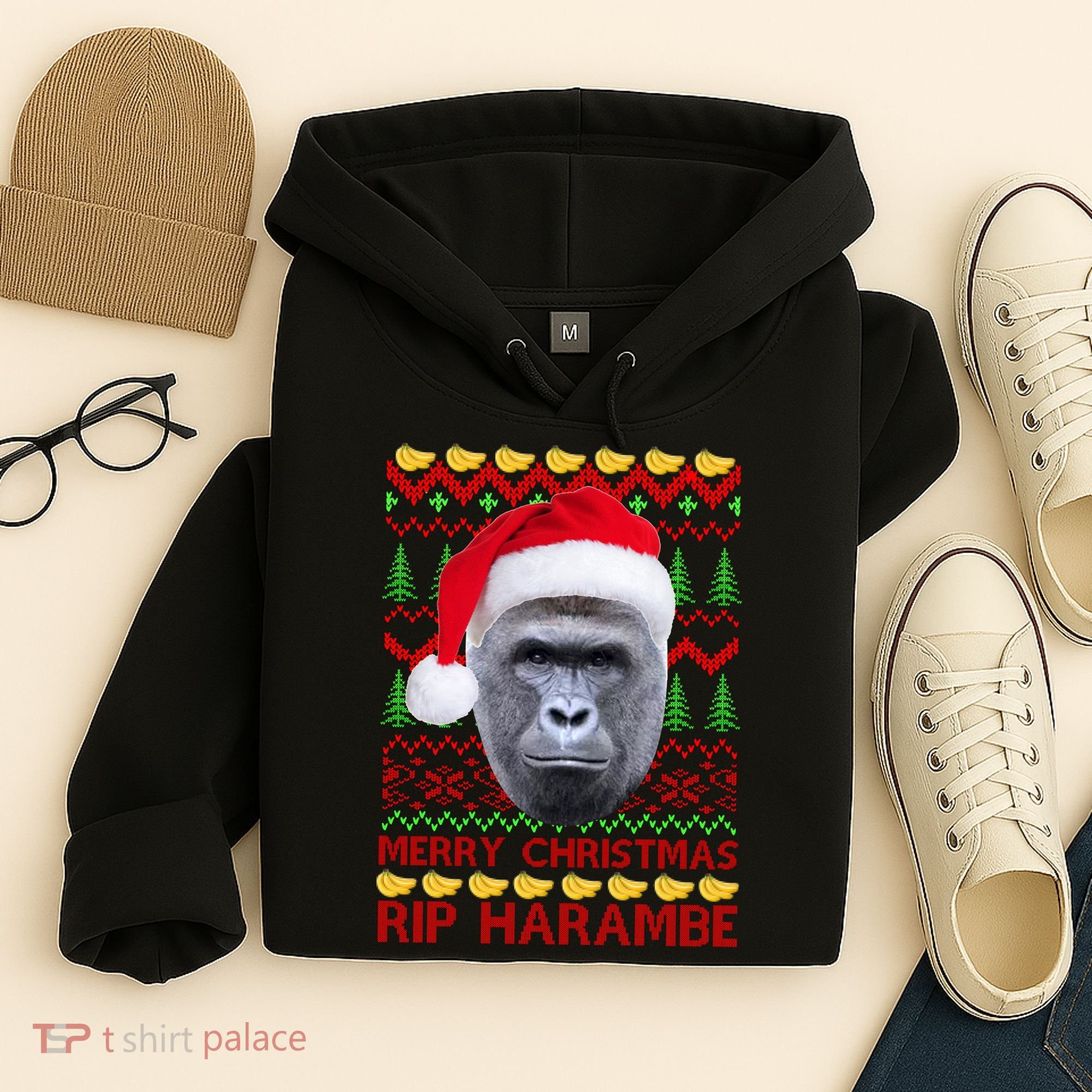 RIP Harambe Merry Ugly Christmas Sweater Hoodie