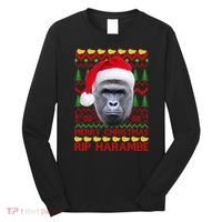 RIP Harambe Merry Ugly Christmas Sweater Long Sleeve Shirt thumb 0
