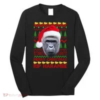 RIP Harambe Merry Ugly Christmas Sweater Long Sleeve Shirt thumb 0