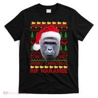RIP Harambe Merry Ugly Christmas Sweater T-Shirt thumb 0
