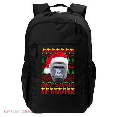 RIP Harambe Merry Ugly Christmas Sweater Backpack