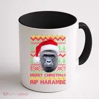 RIP Harambe Merry Ugly Christmas Sweater Coffee Mug thumb 1