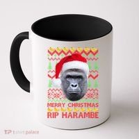 RIP Harambe Merry Ugly Christmas Sweater Coffee Mug thumb 0