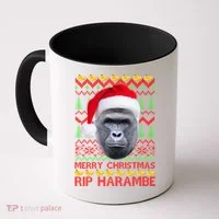 RIP Harambe Merry Ugly Christmas Sweater Coffee Mug thumb 0