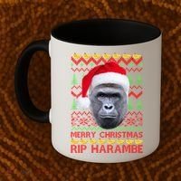 RIP Harambe Merry Ugly Christmas Sweater Coffee Mug thumb 2