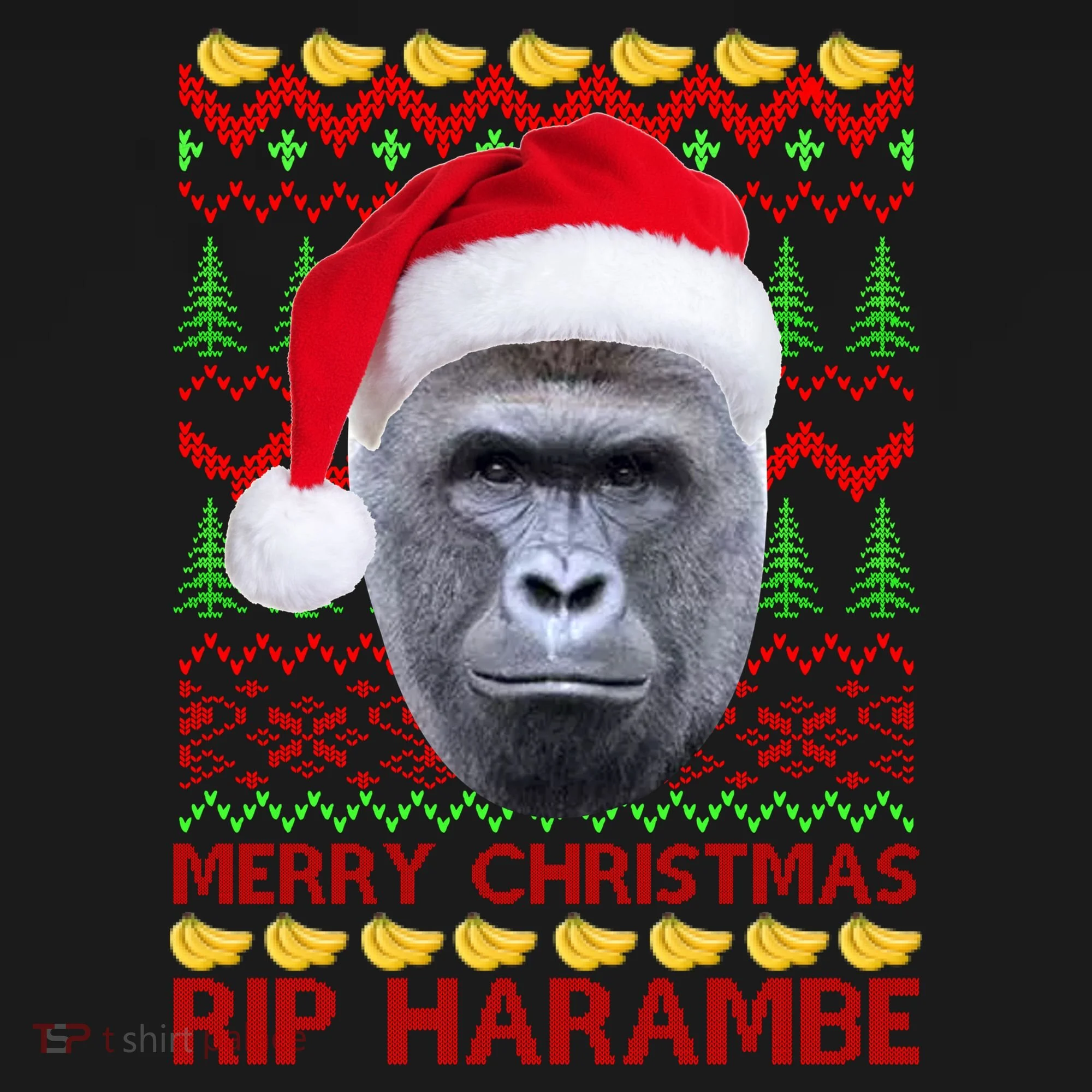 RIP Harambe Merry Ugly Christmas Sweater Coaster