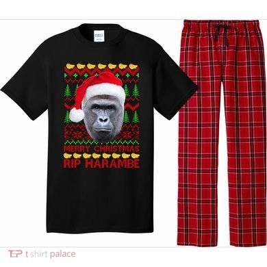 RIP Harambe Merry Ugly Christmas Sweater Pajama Set