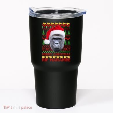 RIP Harambe Merry Ugly Christmas Sweater Tumbler