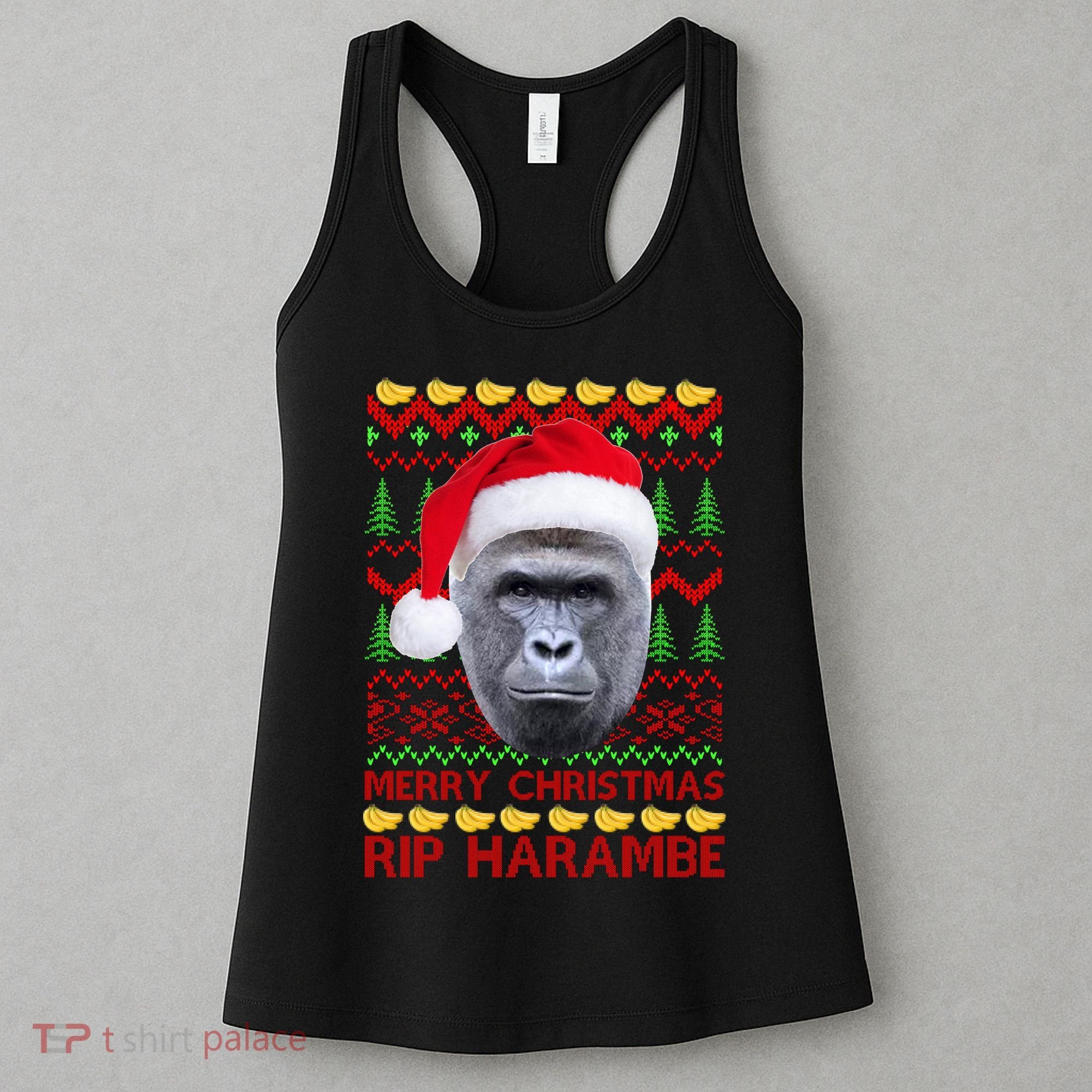 RIP Harambe Merry Ugly Christmas Sweater Women's Tank Top
