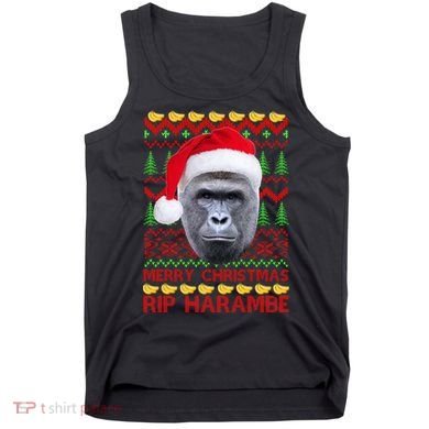 RIP Harambe Merry Ugly Christmas Sweater Tank Top