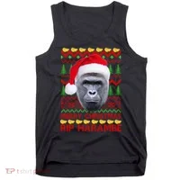RIP Harambe Merry Ugly Christmas Sweater Tank Top thumb 0