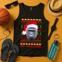 RIP Harambe Merry Ugly Christmas Sweater Tank Top thumb 4