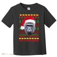 RIP Harambe Merry Ugly Christmas Sweater Toddler T-Shirt thumb 0