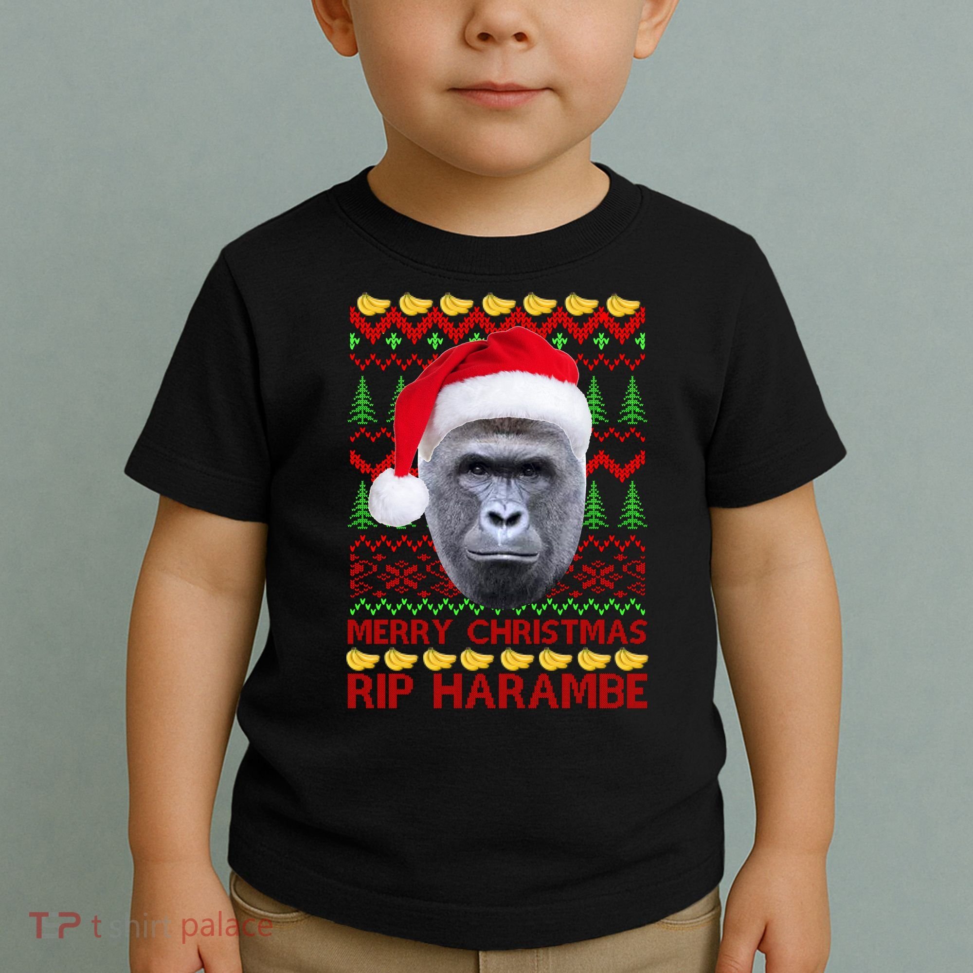 RIP Harambe Merry Ugly Christmas Sweater Toddler T-Shirt