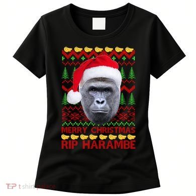 RIP Harambe Merry Ugly Christmas Sweater Women's T-Shirt