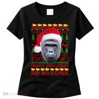 RIP Harambe Merry Ugly Christmas Sweater Women's T-Shirt thumb 0