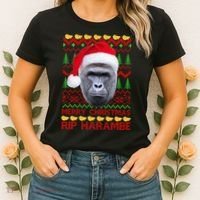 RIP Harambe Merry Ugly Christmas Sweater Women's T-Shirt thumb 2