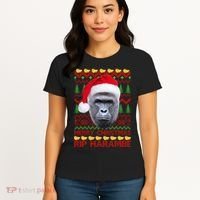 RIP Harambe Merry Ugly Christmas Sweater Women's T-Shirt thumb 4