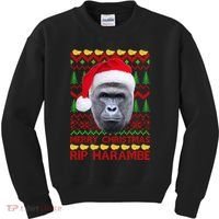 RIP Harambe Merry Ugly Christmas Sweater Kids Sweatshirt thumb 0