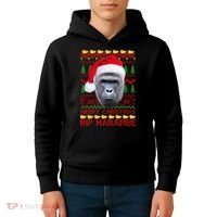 RIP Harambe Merry Ugly Christmas Sweater Kids Hoodie thumb 4