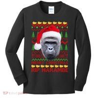 RIP Harambe Merry Ugly Christmas Sweater Kids Long Sleeve Shirt thumb 0