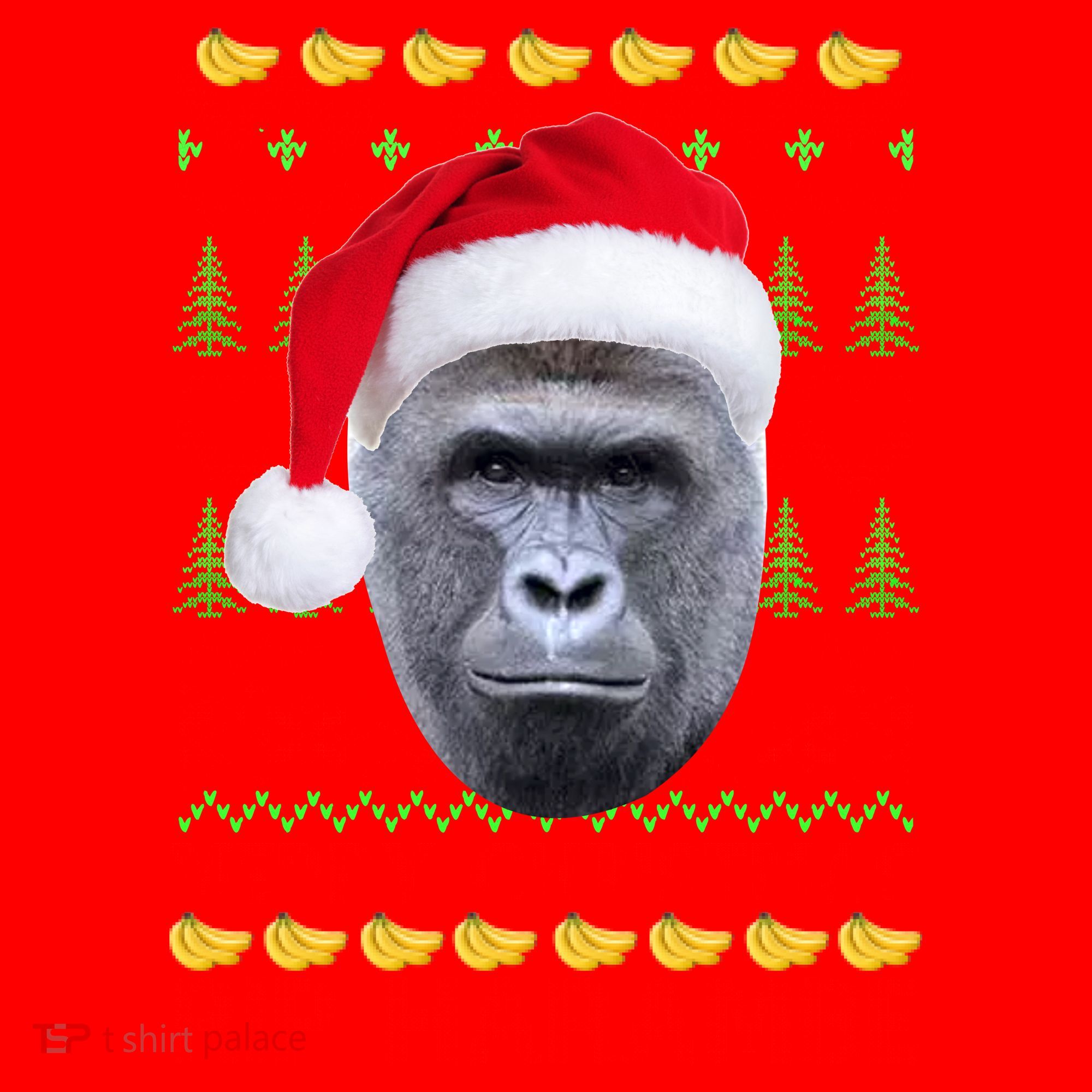 RIP Harambe Merry Ugly Christmas Sweater Santa Hat