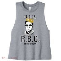 RIP Notorious RBG Ruth Bader Ginsburg 1933-2020 Women's Racerback Cropped Tank thumb 0