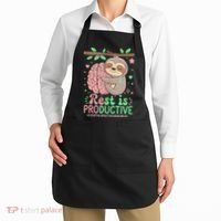 Rest Is Productive Funny Sloth Mental Health Awareness Gift Apron thumb 2