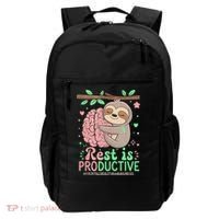 Rest Is Productive Funny Sloth Mental Health Awareness Gift Backpack thumb 0