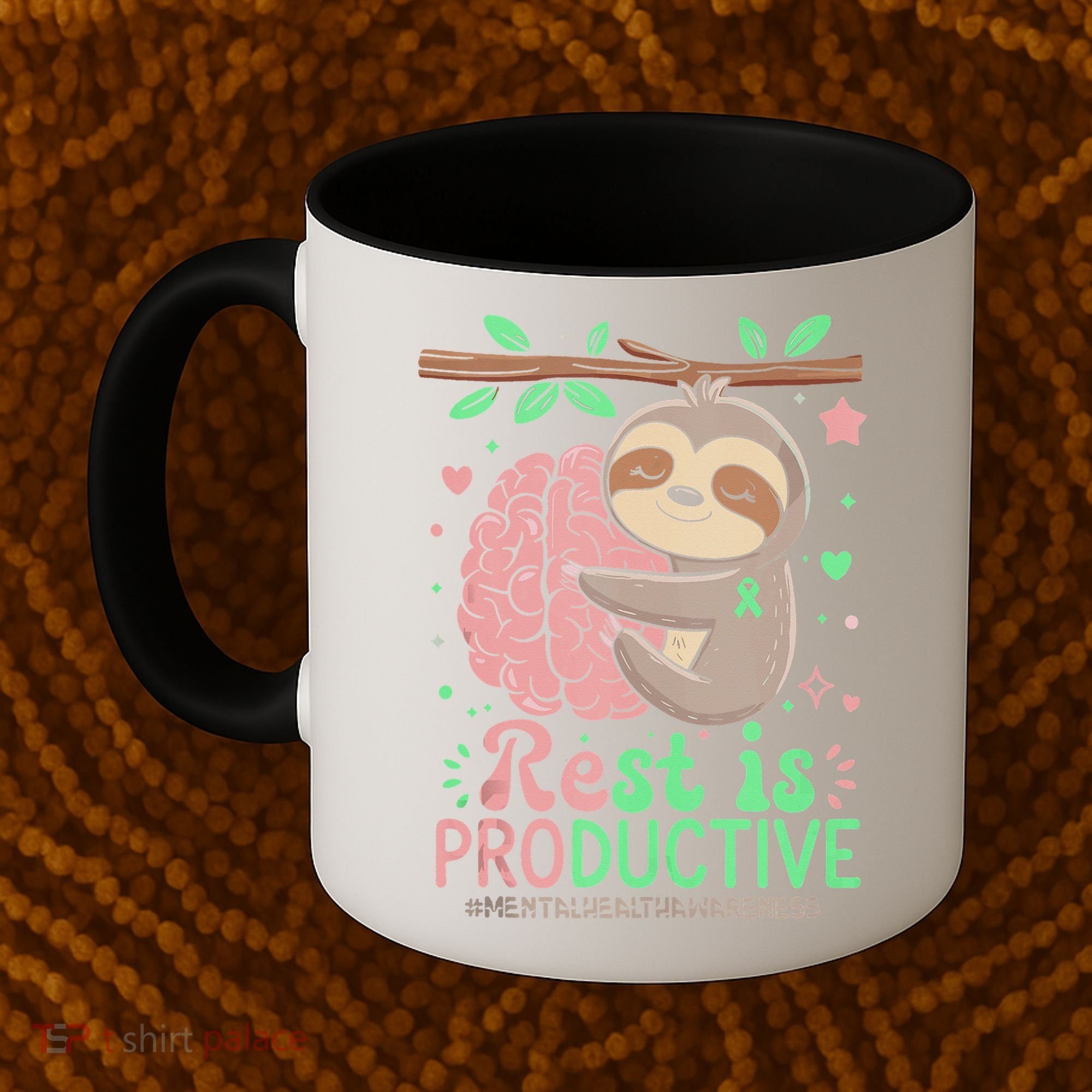 Rest Is Productive Funny Sloth Mental Health Awareness Gift Coffee Mug