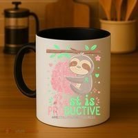Rest Is Productive Funny Sloth Mental Health Awareness Gift Coffee Mug thumb 4