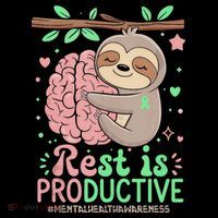 Rest Is Productive Funny Sloth Mental Health Awareness Gift Coffee Mug thumb 5