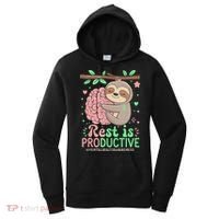 Rest Is Productive Funny Sloth Mental Health Awareness Gift Women's Hoodie thumb 0