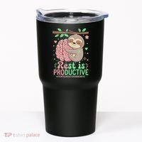 Rest Is Productive Funny Sloth Mental Health Awareness Gift Tumbler thumb 0