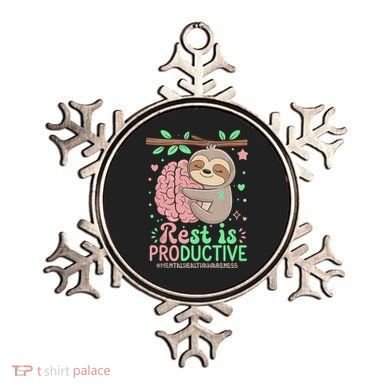 Rest Is Productive Funny Sloth Mental Health Awareness Gift Ornament