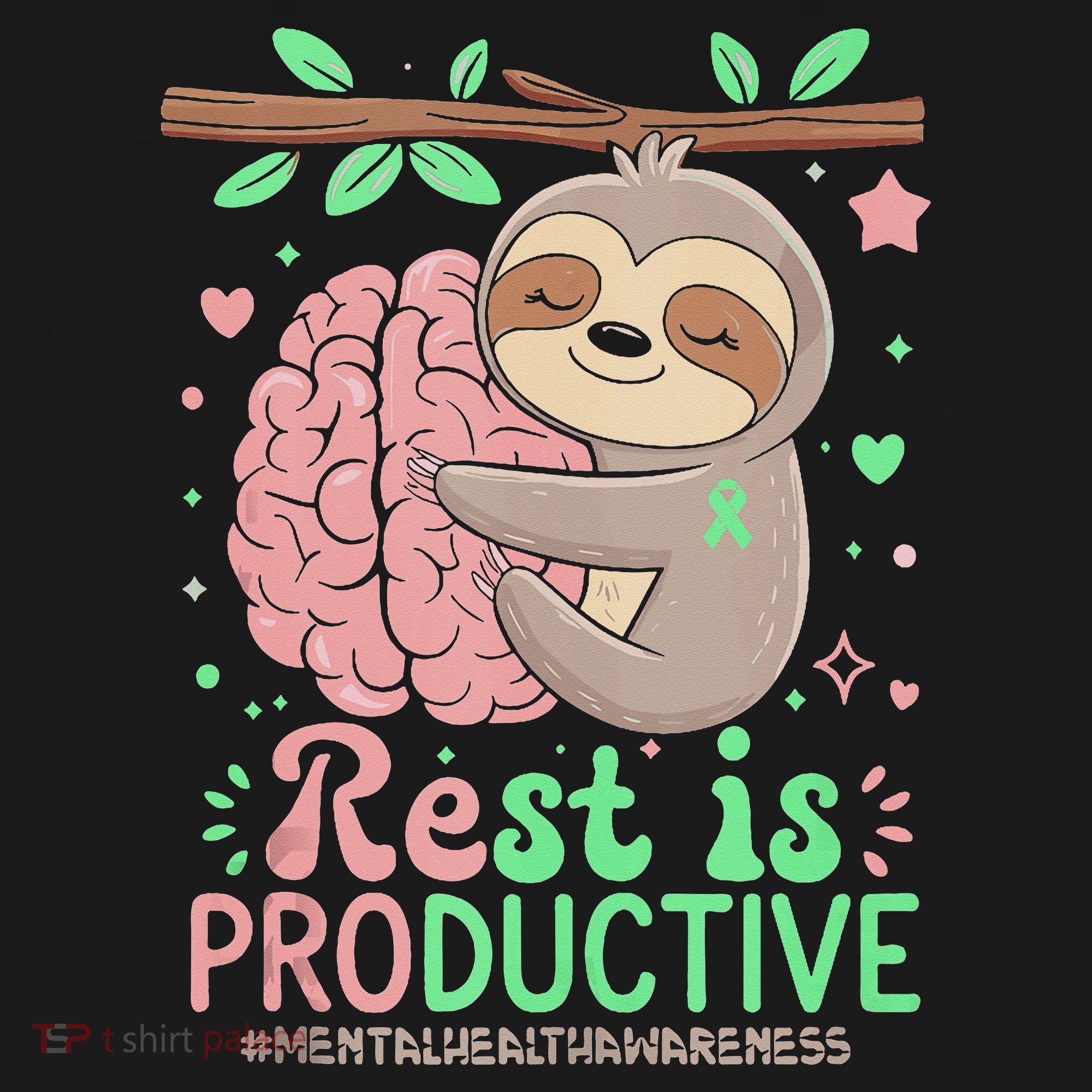 Rest Is Productive Funny Sloth Mental Health Awareness Gift Women's Tank Top