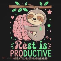 Rest Is Productive Funny Sloth Mental Health Awareness Gift Kids Sweatshirt thumb 2