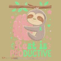 Rest Is Productive Funny Sloth Mental Health Awareness Gift Kids T-Shirt thumb 2