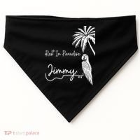Rest In Paradise Jimmy. Parrot Heads Guitar Music Lovers USA-Made Doggie Bandana thumb 0