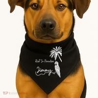 Rest In Paradise Jimmy. Parrot Heads Guitar Music Lovers USA-Made Doggie Bandana thumb 1