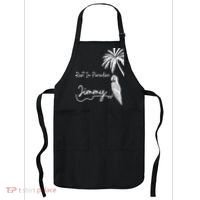 Rest In Paradise Jimmy. Parrot Heads Guitar Music Lovers Apron thumb 0