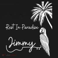 Rest In Paradise Jimmy. Parrot Heads Guitar Music Lovers Apron thumb 3