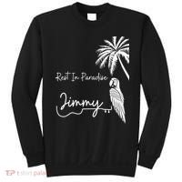 Rest In Paradise Jimmy. Parrot Heads Guitar Music Lovers Sweatshirt thumb 0
