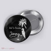 Rest In Paradise Jimmy. Parrot Heads Guitar Music Lovers Button thumb 0