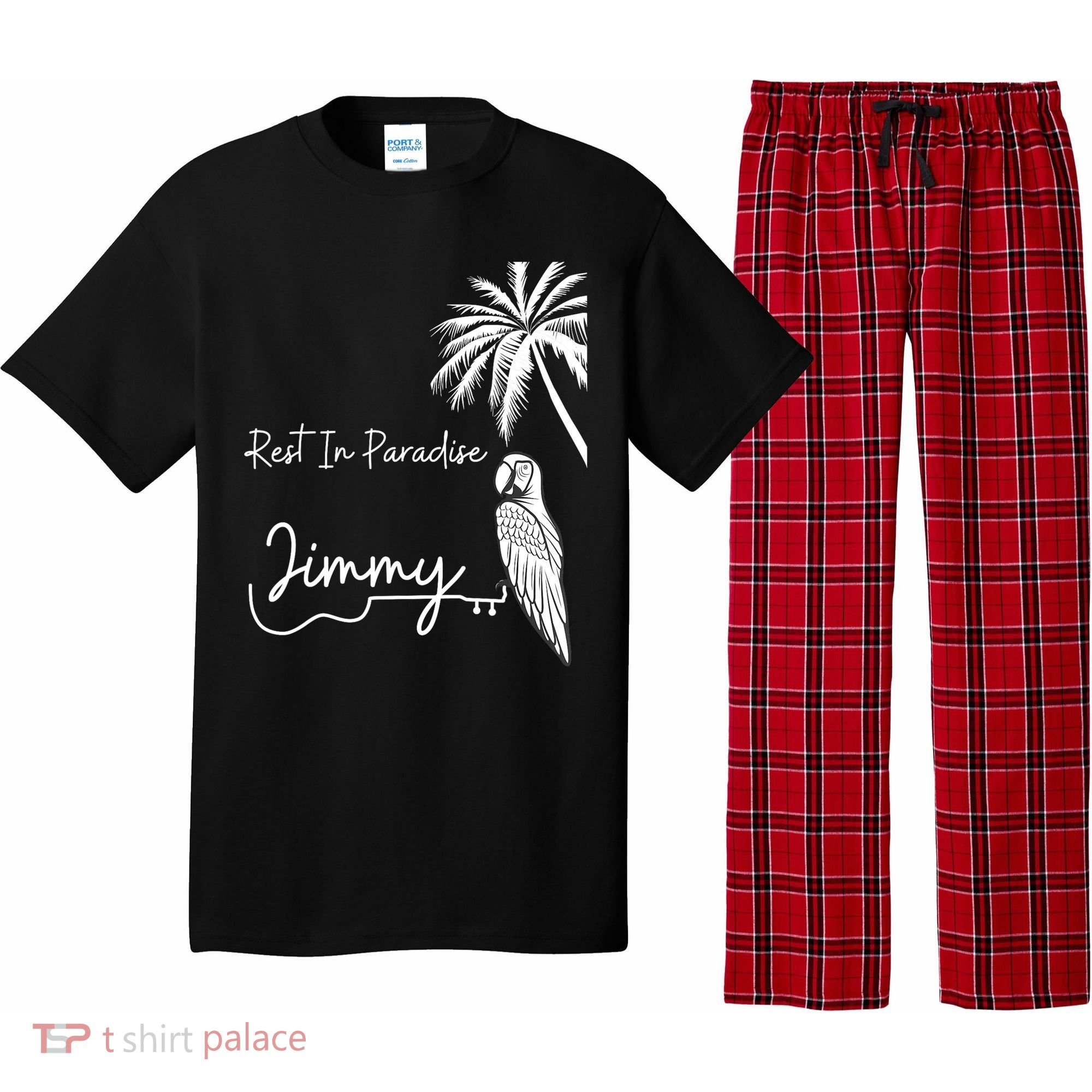 Rest In Paradise Jimmy. Parrot Heads Guitar Music Lovers Pajama Set