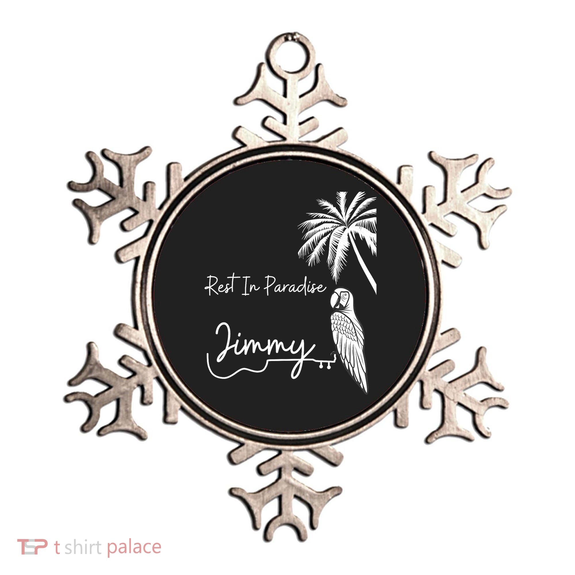 Rest In Paradise Jimmy. Parrot Heads Guitar Music Lovers Ornament