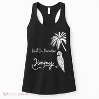 Rest In Paradise Jimmy. Parrot Heads Guitar Music Lovers Women's Tank Top thumb 0