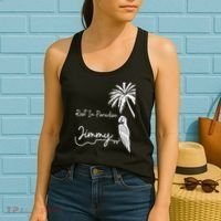 Rest In Paradise Jimmy. Parrot Heads Guitar Music Lovers Women's Tank Top thumb 2