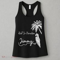 Rest In Paradise Jimmy. Parrot Heads Guitar Music Lovers Women's Tank Top thumb 3