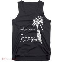 Rest In Paradise Jimmy. Parrot Heads Guitar Music Lovers Tank Top thumb 0